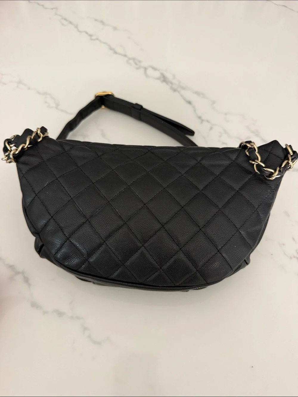Chanel business Affinity caviar leather waist bag/ crossbody/ shoulder bag